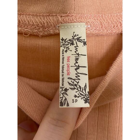 Free People The Rickie Ribbed Knit Top Mock Neck Long Sleeve Rose Smoke Size S - Picture 8 of 8